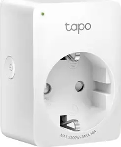 Tapo mini smart plug P100, 220-240V, 50/60Hz, 802.11b/g/n wifi connection, onboard Bluetooth 4.2, one status indicator, one power button, works with Google Assistant and Amazon Alexa, easy setup and m