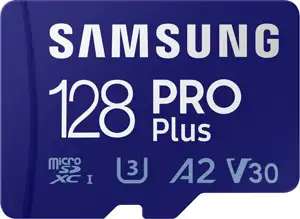 Samsung Pro PLUS microSDXC 128GB UHS-I U3 [Write 120MB / s Read 160MB / s] with reader