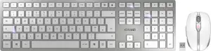 Cherry DW-9100 Slim bežična/BT tipkovnica + miš, AES-128 enkripcija, bijelo/siva