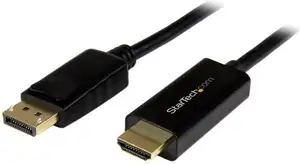 StarTech.com DisplayPort to HDMI Cable – 6ft / 2m - 4K 30Hz – Black – DP to HDMI Adapter Cable for Your 4K HDMI Monitor / TV (DP2HDMM2MB) - video cable - DisplayPort / HDMI - 2 m