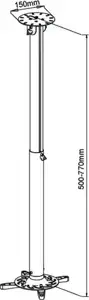 Techly Ceiling projector mount (301580) 50-77 cm