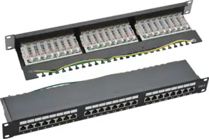 NaviaTec Cat6 Shielded 24P Patch Panel Black