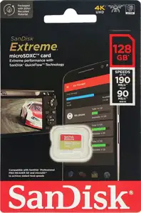 SANDISK MEMORIJSKA KARTICA MicroSDXC™ UHS-I V30 EXTREME 128GB 190MB/s