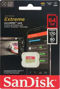 SANDISK MEMORIJSKA KARTICA MicroSDXC™ UHS-I V30 EXTREME 64GB 170MB/s