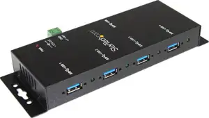 StarTech.com 4-Port USB 3.0 Hub - Industrial USB Expansion Hub with ESD Protection - TAA Compliant - Metal Mountable USB Hub (ST4300USBM) - hub - 4 ports