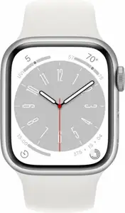 Apple Watch S8 GPS 41mm Silver Aluminium Case with White Sport Band - Regular