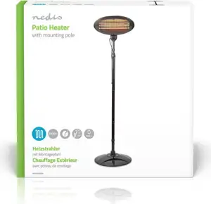 Grijalica NEDIS HTPA120EBK, za dvorište, terasu, 2000W, IP34, crna