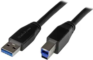 StarTech.com 5m 15 ft Active USB 3.0 USB-A to USB-B Cable - M/M - USB A to B Cable - USB 3.1 Gen 1 (5 Gbps) (USB3SAB5M) - USB cable - 5 m