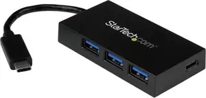 StarTech.com 4-Port USB 3.0 Hub - Powered USB 3.1 Gen 1 Hub - USB-C to 1x USB-C and 3x USB-A Adapter - USB-C Port Expander (HB30C3A1CFB) - hub - 4 ports