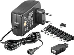 Adapter switch. DC 3-12 V 1,5A, sa 8 konektora+USB Goobay MW3R15GS