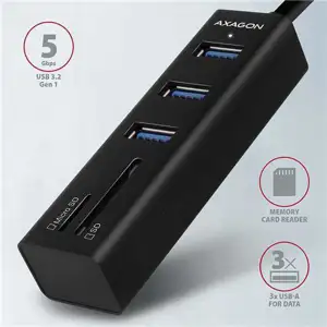 USB HUB AXAGON HMA-CR3A 3x USB-A + SD/microSD, 20cm