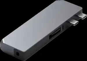 Satechi Aluminium Pro Hub Mini (1xUSB4 96W up to 6K 60Hz display output, 2 x USB-A 3.0, 1xEthernet, 1xUSB-C, 1xAudio) - Space Grey