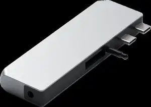 Satechi Aluminium Pro Hub Mini (1xUSB4 96W up to 6K 60Hz display output, 2 x USB-A 3.0, 1xEthernet, 1xUSB-C, 1xAudio) - Silver
