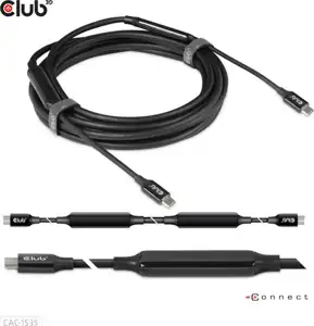 Cable USB-C to USB-C Club 3D CAC-1535, Bi-directional, 8K@60Hz, M/M, HDR, Active, 5m