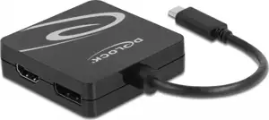 Adapter DELOCK, USB-C (M) na VGA/DVI/HDMI/DisplayPort (Ž), FHD@60Hz/4K@60Hz, crni