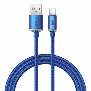 Kabel USB do USB-C Baseus Crystal Shine, 100W, 1.2m (plava)
