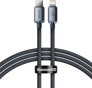 Kabel USB-C do Lightning Baseus Crystal Shine, 20W, PD, 2m (crna)