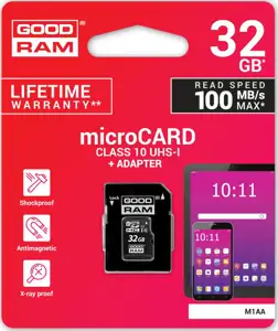 GOODRAM 32GB microSDHC class 10 UHS I + adapter