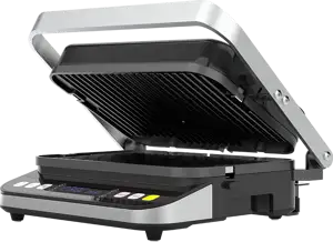 AENO ''Electric Grill EG1: 2000W, 3 heating modes - Upper Grill, Lower Grill, Both Grills Defrost, Max opening angle -180°, Temperature regulation, Timer, Removable double-sided plates, Plate size 32