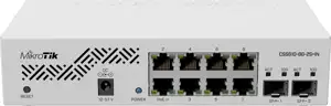 Mikrotik Cloud Smart Switch CSS610-8G-2S+IN, 8×G-LAN, 2×SFP+ cages, SwOS, desktop kučište, PSU