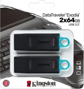 Kingston USB-Stick DataTraveler Exodia - USB 3.2 Gen 1 (3.1 Gen 1) - 2 pieces - 64 GB - Black