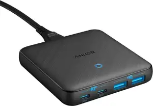 Anker PowerPort Atom III Slim 65W stolni brzi adapter/punjač, 2×USB(A), 2×USB-C, PowerIQ 3.0, siva tkanina, A2046G12