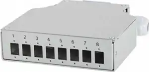 NFO Patch Panel DIN Rail, 8x SC Simplex LC Duplex