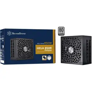 SilverStone HELA 850R Platinum, 850W Cybenetics Platinum ATX Power Supply, ATX 3.0 & PCIe 5.0, 100% modular, Japanese electrolytic capacitors, Ultra silent 135mm FDB fan, Black, Retail