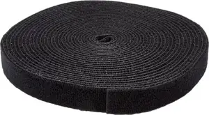 StarTech.com 25ft. Hook and Loop Roll - Cut-to-Size Reusable Cable Ties - Bulk Industrial Wire Fastener Tape - Adjustable Fabric Wraps - Black (HKLP25) - cable tie roll
