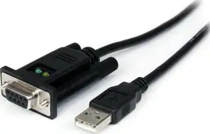 StarTech.com USB to Serial RS232 Adapter - DB9 Serial DCE Adapter Cable with FTDI - Null Modem - USB 1.1 / 2.0 - Bus-Powered (ICUSB232FTN) - serial adapter - USB 2.0 - RS-232