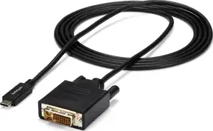 StarTech.com USB-C to DVI Cable - 6 ft / 2m - 1080p - 1920x1200 - USB-C DVI Monitor Cable - USB C Cable - Computer Monitor Cable (CDP2DVIMM2MB) - external video adapter