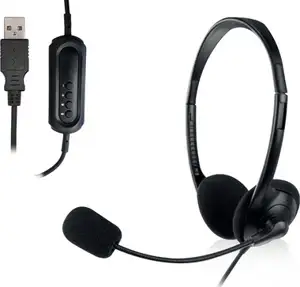 Headset Ewent, volume control, mic, USB, EW3568