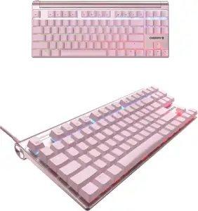 Cherry MX 8.0 svjetleća (RGB) igraća tipkovnica, MX Red, USB, pink