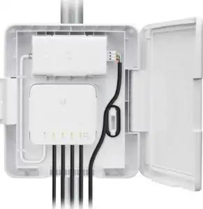Ubiquiti Networks outdoor weatherproof enclosure designed for use with the UniFi Switch Flex