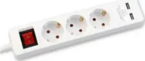 Prenosiva utičnica, 3ut.,2xUSB, 3m, bijela