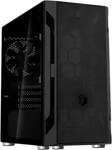 SilverStone FARA H1MB-G Mini Tower Micro-ATX Gaming Computer Case, Glass Panel, 1x120mm Fan, black