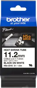 Brother Heat Shrink Tubing P-Touch HSe-231E - 1.12 cm x 1.5 m - Black on White