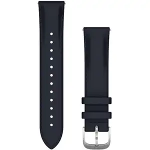Zamjenski remen Garmin 20mm - Navy Blue Leather (srebrna kopča)