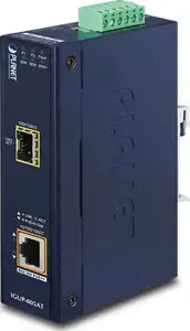 Planet Industrial 1-Port 100 1000X SFP to 1-Port GbE 802.3bt PoE Media Converter