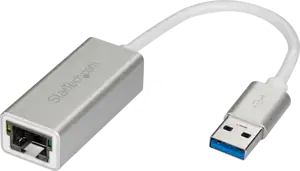 StarTech.com USB 3.0 to Gigabit Network Adapter - Silver - Sleek Aluminum Design for MacBook, Chromebook or Tablet - Native Driver Support (USB31000SA) - network adapter - USB 3.0 - Gigabit Ethernet x