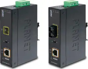 Planet Industrial 1G Open slot Optical SFP to 1GbE RJ45 802.3at PoE Media Converter (-40 to 75C)