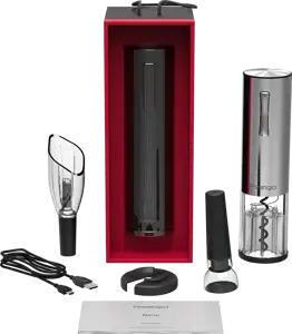 Nemi, Electric wine opener, aerator, vacuum preserver, Silver color