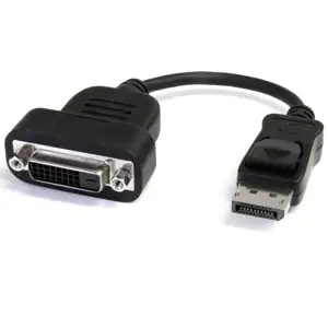 StarTech.com DisplayPort to DVI Adapter - Active Conversion - 1920x1200 - DP to DVI Single Link Converter for DVI-D Display (DP2DVIS) - DisplayPort adapter - 20 cm