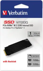 Verbatim Vi7000G 1TB SSD M.2 NVMe PCIe Gen4x4, R/W: 7400/5500MB/s