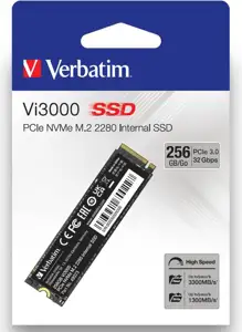 Verbatim Vi3000 256GB SSD M.2 NVMe PCIe Gen3x4, R/W: 3300/1300MB/s