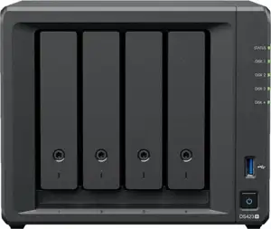 Synology DS423+, Tower, 4-Bays 3.5'' SATA HDD/SSD, 2 x M.2 2280 NVMe SSD, CPU Intel Celeron J4125 4-core (4-thread) 2.0 GHz, max. boost up to 2.7 GHz, 2 GB DDR4 ECC SODIMM, 2 x 1GbE RJ-45, 2 X USB 3.2
