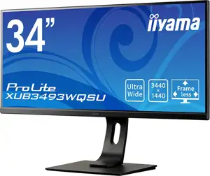 34''/86,4cm (3440x1440) Iiyama 34W LCD Business UWQHD IPS 21:9 4ms HDMI DisplayPort USB 3.0 Height Adj. Stand Speaker