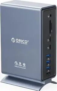 Docking station USB-C Thunderbolt 3, 15-in-1, 5xUSB-A, 2xTB3, 2xUSB-C, DP, RJ45, SD+TF, Power Supply, ORICO TB3-S4