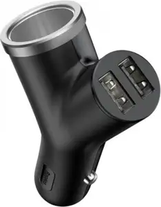 Baseus Car 2XUSB-A 3.4A + Cigarette Lighter Socket 40W, Black