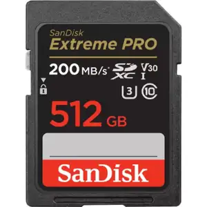 512 GB SDXC CARD SanDisk Extreme Pro up to 200MB/s